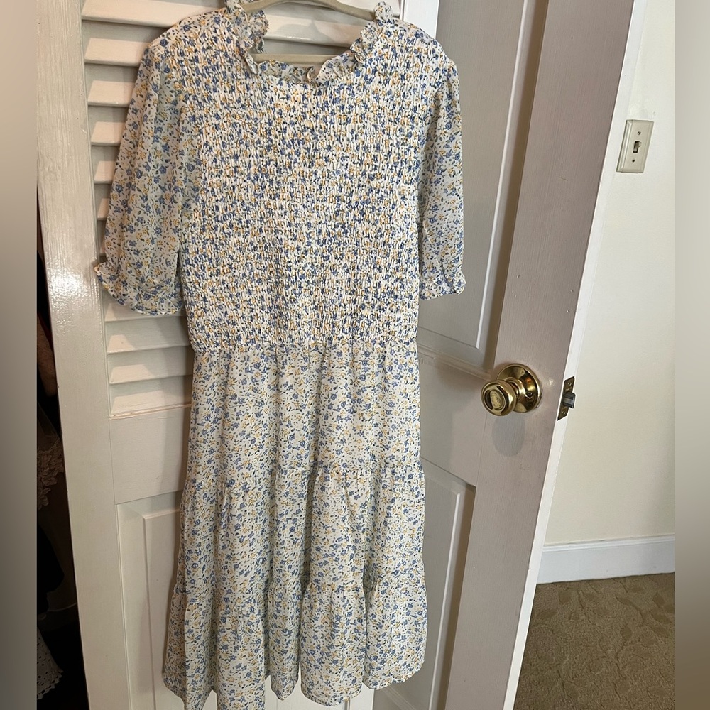 Girls Floral Pastel Midi Dress